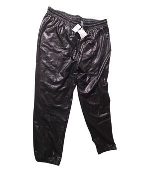 Faux Leather Black Jogger Pants with Elastic Waist size 3xl nwt